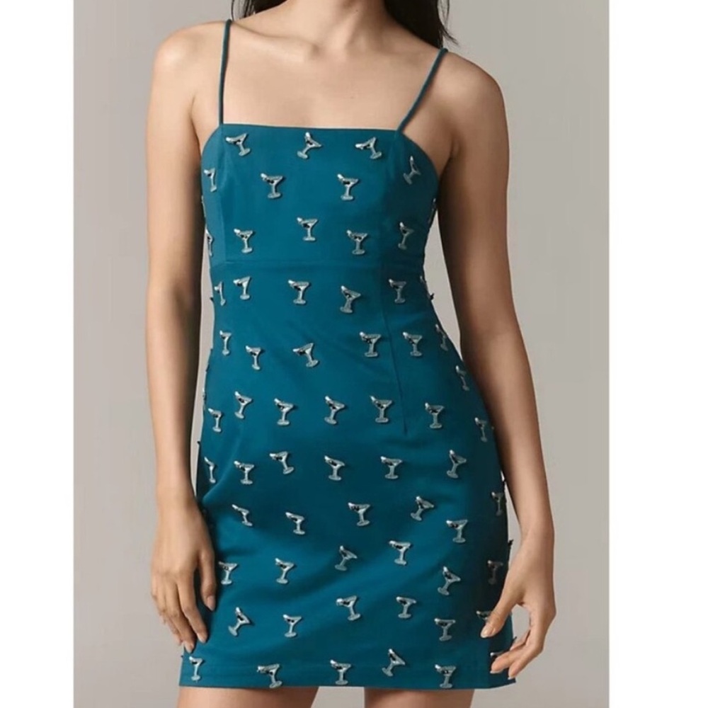Anthropologie Maeve brand dress- dark teal martini dress